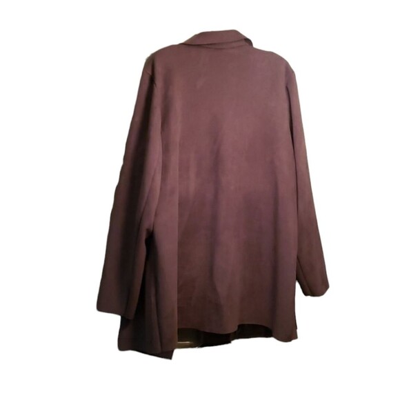 Premiere Studio Size 1 Grey Faux Suede Leather Duster Cardigan Pocket Longline - Picture 3 of 7